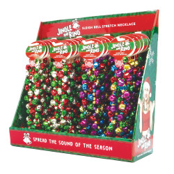 JINGLE & RING SLEIGH BELL STRETCH NECKLACE 24PC